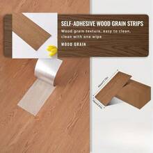 10 件 40x15 厘米可剥离粘性地板贴纸，PVC 木纹地板贴纸，家具地板装饰，适用于卧室、厨房、客厅和酒店