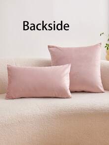 1pc Pink Ditsy Floral Embroidered Decorative Throw Pillow Cover, Suitable For Indoor Decor, All-Season, No Pillow Insert Included - Pink - View 9