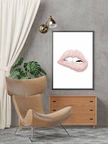 1 件浅粉色墙壁艺术、少女时尚海报、送给她的礼物、更衣室装饰、梳妆台艺术、帆布印刷海报、适用于客厅、卧室、餐厅、厨房、工作室等，无框