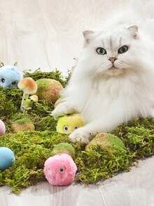 Chirping Ball Interactive Cat Plush Toy Ball - Squeaky Sound Training Toy For Cats - Fun Pet Toys Ball For Playtime And Exercise - Multicolor - View 7