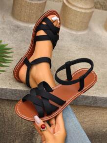New Spring/Summer Fashion Women Slip-On Slide Sandals, Stylish Casual Roman Style Slip-On Sandals In Black, Beige, Brown Colors, Comfortable Flat Beach Sandals, Blogger Recommended Thick Sole Sandals, Summer Beach Shoes, Elegant Buckle Strap Low Heel Round Toe Slides, Odor-Resistant Anti-Slip Simple Outdoor Slippers, Versatile Flat Slip-On Ladies Sandals