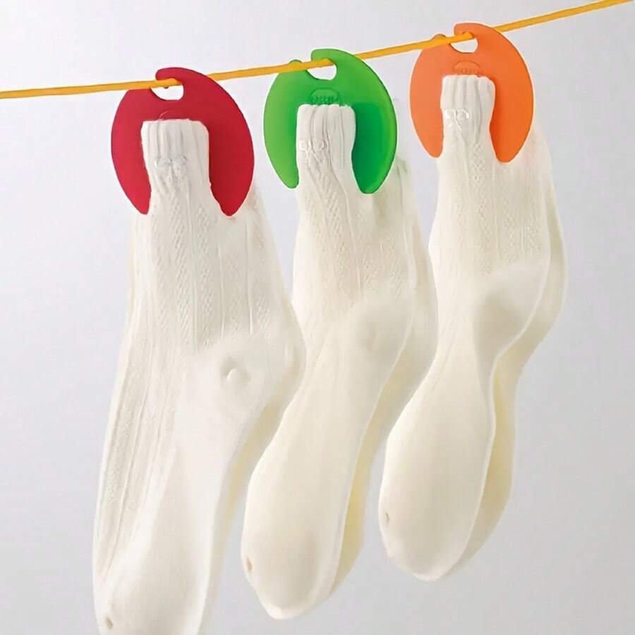 3pcs/6pcs Random Color Socks & Underwear Storage Clips, Multi-Functional Home Organization Accessories - Underwear Clips, Glove Clips, Tie Clips