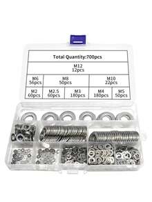 KIT 700 ARRUELAS AÇO INOX NÃO ENFERRUJA M2 M5 M6 M8 M10 M12 - A - Visão 4
