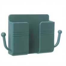 1 szt. Uchwyt ścienny na telefon z haczykami, pudełko do przechowywania telefonu komórkowego, pilot zdalnego sterowania, pudełko do przechowywania do sypialni, kuchni, łazienki