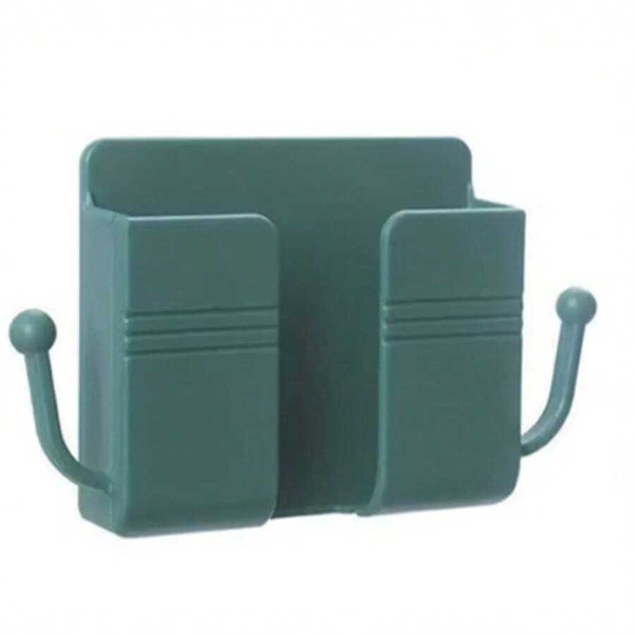 1 szt. Uchwyt ścienny na telefon z haczykami, pudełko do przechowywania telefonu komórkowego, pilot zdalnego sterowania, pudełko do przechowywania do sypialni, kuchni, łazienki