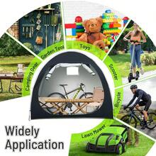 Portable Waterproof Bike Storage Shed Tent 2-4 Bicycles Durable Outdoor Shelter - 黑色 - 查看 5