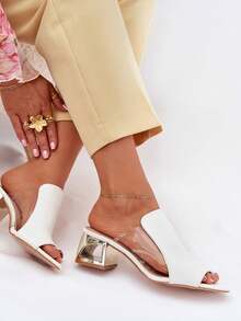 女士时尚百搭粗跟凉鞋，夏季