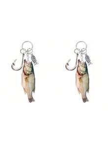 Acrylic Realistic Fish Theme Keychain, With Fish Hook, Small Fish Pendant, Many Different Kinds Of Fish, Perfect Gift For Fishing Enthusiasts, Suitable For Husband, Children, Elders, Suitable For Thanksgiving, Christmas And Halloween, Personalized Backpack Pendant, Unique Backpack Decoration, Accessories Decoration, Car Key Pendant - Multicolor - View 15