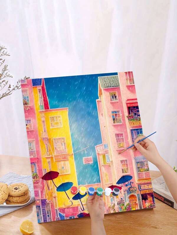 1 Set 40*50cm Unframed Digital Oil Painting DIY Kit, Adult Beginner Stress Relief Art Canvas Set, Home Decor Wall Painting Supplies, Includes Paint, Brush, HD Outline, Waterproof & Quick-Dry, Creative Gift For Friends & Family