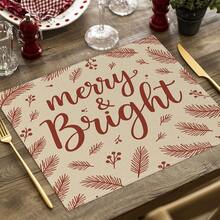 1/4 Set di Tovagliette Natalizie in Lino Stampato a Quadri Bufalo, Babbo Natale Invernale, Albero di Natale, Pupazzo di Neve e Cervo per Tavolo da Pranzo, Lavabili in Poliestere Rettangolari, Sottobicchieri, Tovaglie da Cucina, Tappetini per il Caffè, Adatti per Cucina, Sala da Pranzo, Matrimonio, Decorazione Casa, Decorazione Stanza, Decorazione Interna, Decorazione Tavolo, Decorazione Festa di Natale, Regalo Ideale