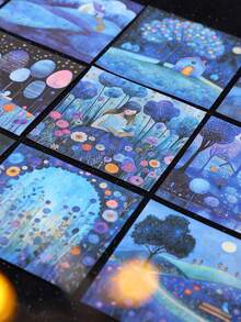 30 张四季主题装饰贴纸，剪贴簿用品，适用于礼物、办公室、家居、标签、教室、娱乐玩具、学生计划器、创意复古 DIY 景观装饰、学校用品、返校 - 彩色 - 查看 2