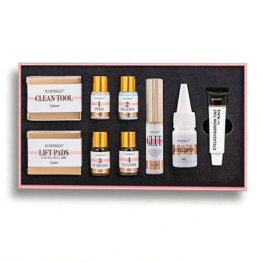 ICONSIGN Lash Lift EyeLash Eyebrow Dye Tint Kit Lashes Perm Set Brow Lamination Makeup Tools - Black - View 1