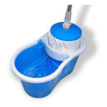 Balde Mop Centrifuga Inox Esfregão Com 2 Refis