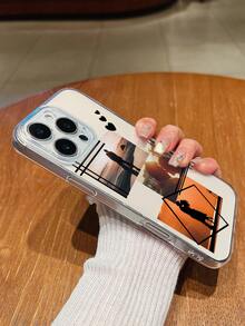 1 件定制手机壳，带有情侣照片、风景和姓名，TPU 透明防震全覆盖，兼容三星/Redmi/Honor 手机