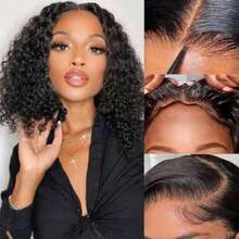 PQL HAIR 200% 密度卷曲蕾丝前假发，混合真人发，13x4 13x6 高清蕾丝前假发，混合假发，卷发假发，无胶假发，混合真人发，杰瑞卷深波浪巴西原生发蕾丝前假发，卷曲水波纹蕾丝前假发 - 自然色&黑色系 - 查看 5