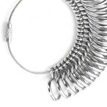 1 pieza Herramienta de medición de talla de anillos de acero inoxidable para EE. UU. / Japón, resistente y durable para medir el tamaño de los anillos