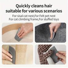 1pc Car Interior Hair Cleaning Brush, Portable Pet Hair Remover Tool, Reusable Pet Hair Removal Brush For Clothes, Seat Covers, And Upholstery Easy Clean Lint Roller