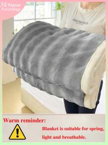 1 pieza Manta suave con borde de felpa de microporo de color gris claro, manta felpuda de franela cálida para niños, niñas, estudiantes, hogar, oficina, dormitorio, viajes y camping, para todas las estaciones