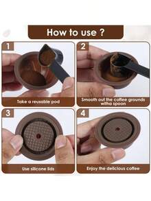 9pc Refillable Coffee Capsules For  Vertuo Pods Replacement - Chocolate Brown - View 6