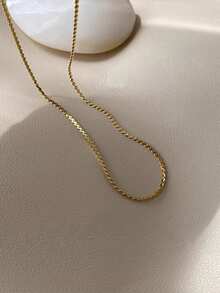 Tkool 1 件女士优雅简约 18K 金不锈钢 S 形扭纹项链，独特优质礼物