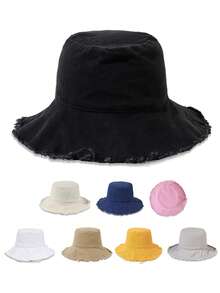 1pc Solid Color Bucket Hat, Suitable For Street, Party, Outdoor Activities In Autumn And Winter, Y2K Style Winter Outfits,Summer,Beach,Holiday,Travel - Bucket Hat - View 16