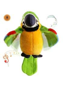 1 pieza (Loro que habla y canta) (Versión básica sólo habla) Muñeco de peluche: Mascota de peluche interactiva de 9" que agita las alas y repite tus palabras - ¡El mejor regalo de Navidad para niños!, Regalo de Navidad