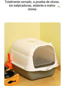 Arenero Ear Para Gatos Antiolores Puerta Palita Y Filtro - Morado Violeta - Ver 6