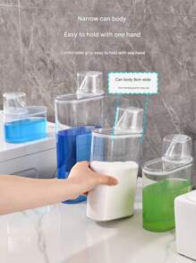 1pc Liquid Detergent And Fabric Softener Dispenser - Laundry Room Storage Box, Laundry Soap Dispenser Bottle, Bathroom Organizer, Bathroom Storage Jar