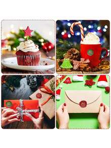 500pcs/Roll Merry Christmas Stickers, Christmas Theme Sealing Label Stickers, For Homemade Gift Baking Packaging Envelope Stationery Decor, Christmas Sticker For Holiday Greeting, Sealing, Gift Decorations (Please Note That The Sticker Is Flat),Christmas - Multicolor - View 9
