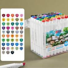 36pcs/24pcs/12pcs Washable Soft Tip Alcohol Based Marker Pens, Children Art Drawing & Design Colored Marker Set,School Supplies,Back To School - Multicolor - View 7
