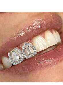 New 18K Gold Plated Geometric Water Drop Teeth Grillz, Unisex Hip-Hop High-End Hiphop Teeth Grillz