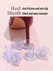 2pcs High Heels Cover - Effectively Protect The Heels Of High-Heeled Shoes, Increase The Balance Of High-Heeled Shoes, Enhance The Comfort Of Wearing High-Heeled Shoes, Reduce The Sound Of High-Heeled Shoes Walking (Walking Mute) High-Heeled Shoes Heel Staring Cover, PVC Software Material