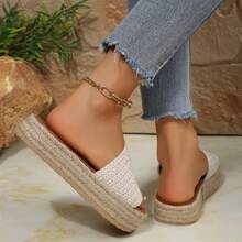 Sandals For Women Lightweight Bohemia Wedge Slide Beach Summer Casual - Màu be - Xem 6