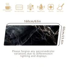 1pc Black & White Marble Pattern Kitchen Mat - Washable Nylon Carpet, Anti-Slip Heat Insulation Absorbent Easy To Clean, Minimalist Nordic Style, Suitable For Entryway, Laundry Room, Table, Pet Feeding, Modern & Fashionable, Ideal Gift