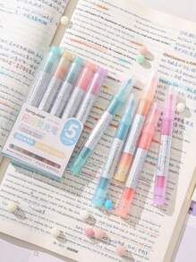 5 pezzi di penne fluorescenti, pennarelli morbidi per graffiti artistici e evidenziatori per studenti, utilizzabili per segnare/disegnare/scrivere/decorare taccuini