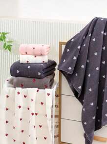 1 pezzo/2 pezzi (asciugamano + accappatoio) Asciugamano jacquard spesso e assorbente con motivo a cuore, asciugamano viso e corpo senza pelucchi, ideale per casa, bagno, palestra, SPA, piscina, morbido e delicato sulla pelle, adatto per salone di bellezza e bagno di casa