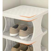 8-Tier Stackable Plastic Shoe Rack, Space-Saving Shoe Organizer For Living Room, Polypropylene Shoe Storage Shelf, No-Tool Assembly, Floor Standing, Home Dorm Shoe Tower - Use Without Electricity, Material