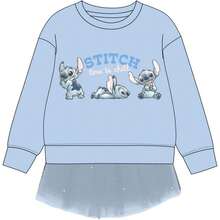 Lilo Y Stitch Stitch Sweatshirt With Skirt For Boys And Girls - Soft, Comfortable And Warm Cotton Children's Clothing With Fun Stitch Character Designs - Sweatshirt With Or Without Hood Or With Zipper, Ideal For School Or Sports - Blue - View 1