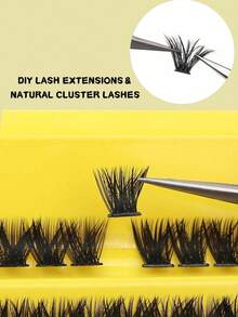 Eyelash Clusters 200 Cluster Eyelashes 8-16mm Thin Individual Eyelash Extensions Natural Look Eyelashes D Curl Fluffy Cluster Eyelashes DIY Eyelash Extensions
