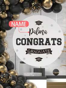 1 Stück 30*120cm anpassbarer Preppy-Style Abschluss Dekoration Wandaufkleber, personalisierter Wandtattoo Text für Schule, Wohnzimmer Zuhause, Eingang, Party Hintergrund, Unterschriftenbrett, PVC abnehmbar