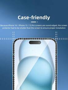 3片装全屏钢化玻璃屏幕保护膜，触控灵敏，防裂、防指纹、防气泡、防刮花，兼容 17、15、15 Pro、15 Plus、15 Pro Max、16 Pro Max、16、16 Plus、16 Pro、14 Pro Max、14、14 Plus、14 Pro、13 Pro Max、13、13 Pro、12、11、XR、XS、XS Max、6/7/8 Plus等机型。钢化玻璃材质，防护力强，经久耐用，适用于各种手机壳。