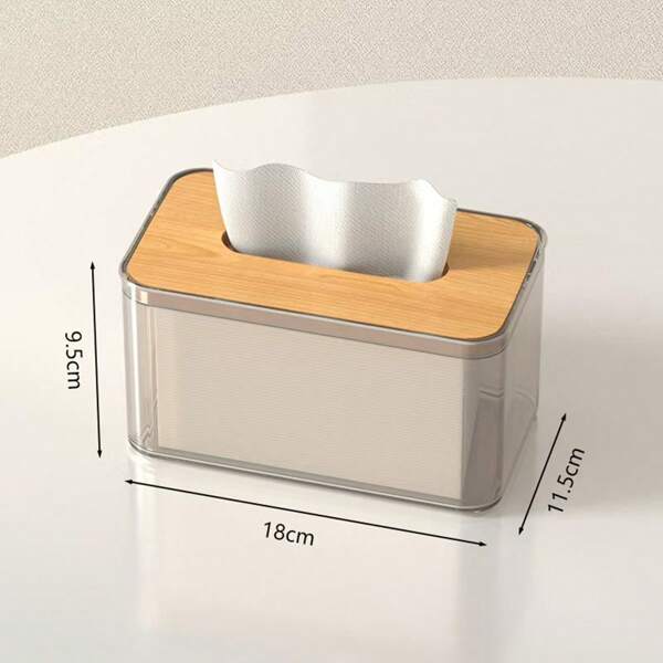 1pc High-End Transparent Tissue Box, Creative Lightweight Luxury Paper Towel Storage Box For Living Room, Coffee Table
