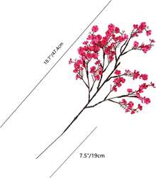 6pcs Hot Pink Artificial Flowers Silk Babys Breath Gypsophila 18.7" For Home Kitchen Decor New Year Spring - Hot Pink - View 2