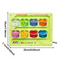 Un juguete tablero con laberinto de conteo de imanes de colores que desarrolla la motricidad fina y el control del lápiz, un juguete educativo Montessori con laberinto magnético de colores y números, un regalo ideal para niños