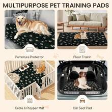 Washable Pee Pads For Dogs - 3 Pack Large Reusable Puppy Pads With Super Absorbent - Waterproof Non Slip And Leakproof Pet Training Pads For Potty,Crate,Playpen,Whelping Box(Black, 24"X36") - Multicolor - View 8
