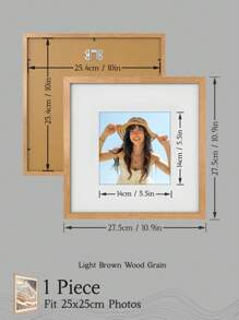 A4/30x40/30x30/25x25/20x20cm Multi Collage Gallery Photo Frames, Exquisite Large Woodgrain Picture Frames For Wall, Portrait Frame For Photo Wall, Fit A4/30x40/30x30/20x20cm/12x16/12x12/10x10/8x8-Inch Pictures, Golden/Beige/Reddish Brown/Brown Spotted/Ink Black/Pearl White With Imitation Wood Grain / Matte Suface, Classic/Simple/Cottagecore/Retro/All-Match (No Photo Paper)