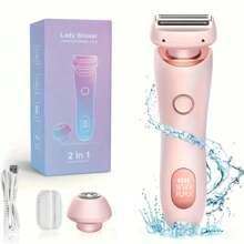 2-In-1 Women's Electric Shaver - Wet And Dry Hair Removal, Long Distance 800mAh, Suitable For Face, Legs, Underarms, And Eyebrows - Portable Bikini Trimmer, Rechargeable Wireless, Gentle And Effective Shaving, Bikini Trimmer | Modern Aesthetics | Durable Battery, Shaving Equipment