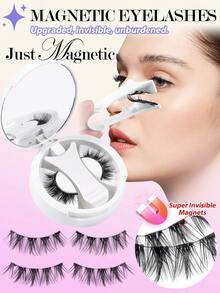 MAGEFY 1 Set CC Curl magnetische Wimpern Kit - mit magnetischen Clips, Fuchsaugen-Wimpern, einteilig, tragbar, natürlich aussehende wiederverwendbare Kunstwimpern mit starkem Magnet, ohne Kleber und ohne Augen-Make-up-Entferner, der runde Magnet sorgt für einen bequemen ganztägigen Sitz, 6-12mm Kunstmink-Wimpern, wasserfest, verlängerter Wimpernschwanz vergrößert beide Augen, Sommertravelessentials 2025, Geschenkidee für den Urlaub, Strandurlaub, Campingtrip