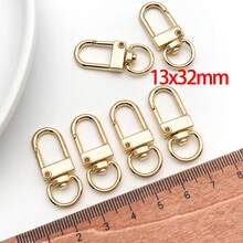 2 件 18K 金 + 厚银 + 镀白金扣套装（6 种款式：龙虾扣、狗夹、门钩等）- 钥匙扣和包袋配件的奢华 DIY 组件