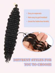 Trecce sintetiche per extension capelli, premestrizi, marrone scuro, a lunga treccia, resistenti al calore, 66 cm, fibra sintetica professionale, treccia a crochet, e trecce sintetiche a onde oceano morbide nere, 76 cm, riccio treccia a crochet, 5 pezzi da 90g e 1 pezzo, adatte per uso quotidiano, vacanze e cosplay